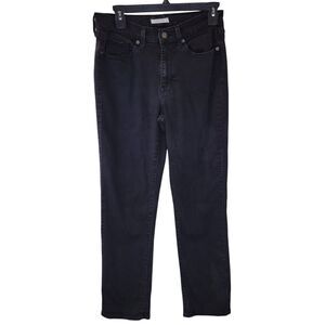 Womens Size 8 Black Solid Classic Fit Straight Leg Jeans